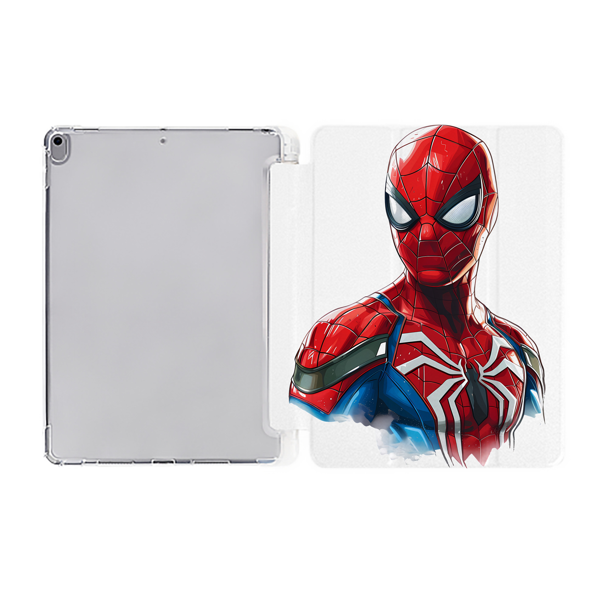 （画像用） Spider Man スパイダーマン IPad ケース ペン収納付き 三つ折りスタンド PUレザー×シリコン 対応機種9.5/10.5/10.9インチ
